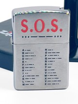 RARE 2021 Morse Code S.O.S. TITANIC Zippo Lighter Brushed Chrome, New in... - £46.36 GBP