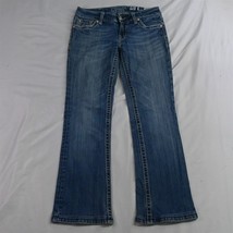 Miss Me 28 Irene Bootcut Flap Pocket Distressed Stretch Denim Womens Jeans - £11.74 GBP