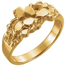 Authenticity Guarantee 
14k Yellow Gold Men&#39;s Nugget Ring Size 11 - £927.93 GBP