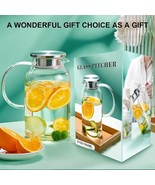 Glass Pitcher 61oz/1.8L with Lid &amp; Handle, for Coffee, Juice, Milk &amp; Tea - $289.60 MXN
