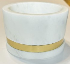 Williams Sonoma Marble &amp; Brass Wine Coaster Chiller - £35.94 GBP