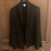 ARMANI COLLEZIONI Brown Open Ribbed Knit Wool Cardigan Sweater Sz 6 Coco... - $23.76