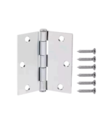 48 Pack 3.5&quot; Chrome Door Hinges – Square Radius, Squeak-Free Steel Hardware - $36.98 CAD