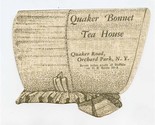 Quaker Bonnet Tea House Menu Quaker Road Orchard Park New York 1930&#39;s - £30.16 GBP