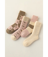 Sage Green Checkered Bowknot Printed Thermal Mid Calf Socks - $77.91 MXN