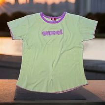 Target Y2K Babydoll Tee Womans Size Medium Yellow Pink Glitter Sweet Mad... - $24.75