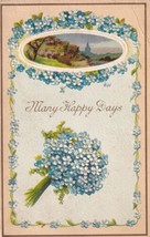 Many Happy Days~Bouquet of Forget Me Nots 1910 St. Paul Kansas Postcard D46 - £2.39 GBP