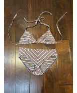 Athleta Two Piece Swimsuit Stripe Small Top Medium Bottom - $20.00