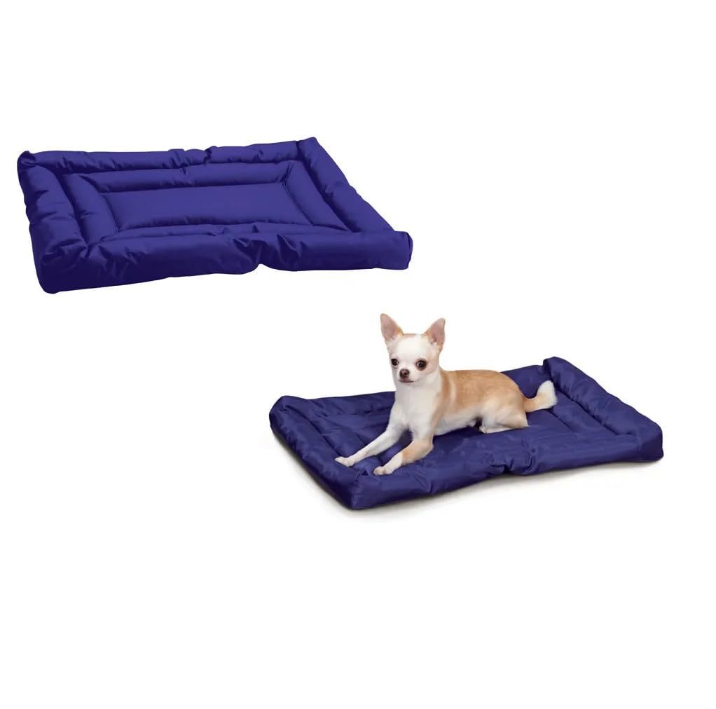 Dog Beds Water Resistant Royal Blue Nylon Crate Mat Indoor Outdoor Use (Medium/L
