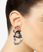 Inc Hematite-Tone and Resin Heart Linear Drop Earrings - $10.89