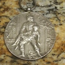 RARE Firefighter Ville de Bezons Festival 1912 Silver Medal French Art Nouveau - £249.11 GBP