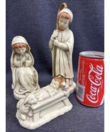 Nativity Family Figurines Mary Joseph Jesus Lunds Lites Korea Vintage RARE - £19.46 GBP
