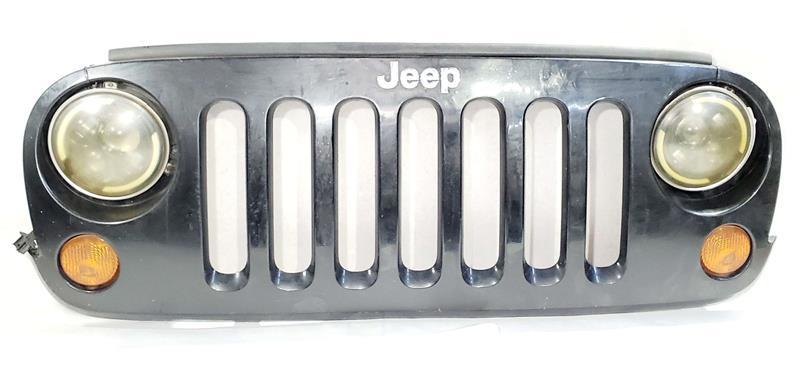 Complete Black Grille with Lights Minor Rash OEM 2007 2018 Jeep Wrangler - $151.47