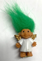 Russ Berrie Troll green Hair Angel Christmas Gold Wings - £5.51 GBP