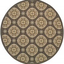 8&#39; x 8&#39; Gray Round Moroccan Indoor Outdoor Area Rug - £232.02 GBP