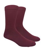 Burgundy Fit Men&#39;s Solid Color Socks Plain - £11.88 GBP
