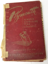 Plymouth Manual 1950 P15 P17 P18 Service Operation Time Schedule Chrysle... - $15.15