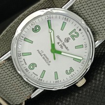 Mechanical Henri Sandoz &amp; Fils Vintage Swiss Mens White Watch 594b-a311929-6 - £19.60 GBP