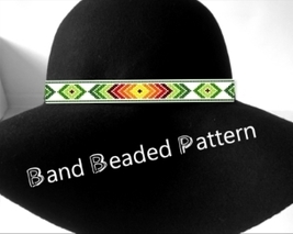 Hatband Loom Pattern No.76 - White Variant Loom Stitch Pattern - Band co... - £3.14 GBP