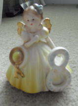 Vintage Josef Originals Birthday Girls Age 8 Angel Girl Figurine 4 3/4&quot; Tall - $21.78