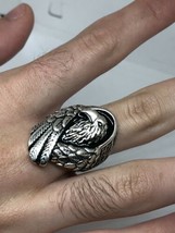 Vintage Hawk Bague Argent Blanc Bronze Hommes Taille 10.5 - £28.58 GBP