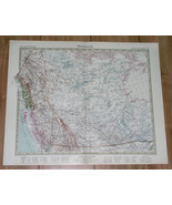 1925 VINTAGE MAP OF WESTERN CANADA BRITISH COLUMBIA YUKON ALBERTA SASKAT... - £21.54 GBP