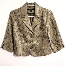 Carmen Marc Valvo Collection Jacquard Cropped Evening Jacket Gold 4 - $755.84 MXN