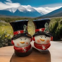 Frosty Snowman Salt And Pepper Shakers Christmas Set - £5.74 GBP