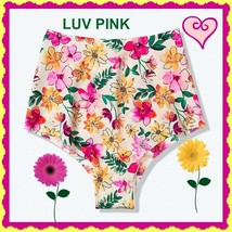 M  Beige Floral NO SHOW Victorias Secret PINK High Rise Waist Cheekster Pantie - £9.96 GBP
