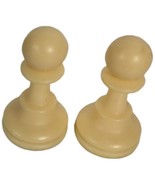 2 White Chess Pawns Staunton with Felt Bottom - £13.40 GBP