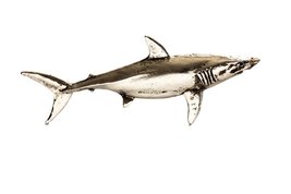 Grillie Shark-N - Shark Grille Ornament in Antiqued Nickel Finish - $58.79