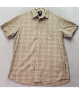 The North Face Shirt Mens Small Tan Plaid Cotton Short Sleeve Collar But... - £12.36 GBP