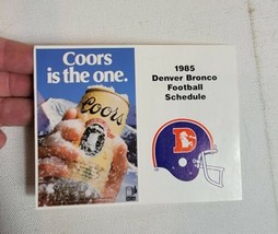 Vintage 1980s Denver Broncos Mini Pocket Schedule Coors Beer 1985 - $9.30