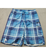 Adidas Boardshorts Mens Medium Multi Plaid Swimwear Logo Patch Pocket Dr... - $29.26 CAD