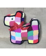 Vintage Kitsch Handmade Crochet Granny Square Plush Scottie Dog Stuffed ... - $21.78