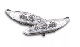 FK Pair LED DRL Headlights Lightbar Halo Ford Fiesta 7 MK7 JA8 08-12 Chrome LHD - £327.69 GBP