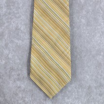 Van Heusen Yellow Blue Stripe 100% Silk Executive Corporate Men&#39;s Neck Tie  - £34.81 GBP