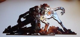 Steer Wrestler - Metal Wall Art - Copper 15&quot; x 9&quot; - £27.56 GBP
