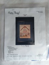 NEW Happy Things Counted Cross Stitch Kit Cat 8083 Patsy Moore 8&quot; x 10&quot; ... - £15.97 GBP