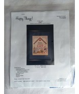 NEW Happy Things Counted Cross Stitch Kit Cat 8083 Patsy Moore 8&quot; x 10&quot; ... - £15.71 GBP