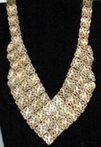 D&#39;Orlan Chunky Bib Necklace Statement Collar Geometric Goldtone Choker - £50.25 GBP