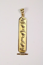 Egyptian 18K Gold Pendant Cartouche Your Name in Hieroglyphics ( 3:11 Le... - $384.60+
