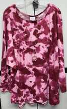 NWT Lularoe 3XL Linda Pink Tones Tie Dye Print Batwing Long Sleeved Shirt - £27.32 GBP