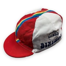 VTG Rainbow Racing Stripes Bicycle Race Cycling Cap Ottawa Bike Way Red White - £22.20 GBP