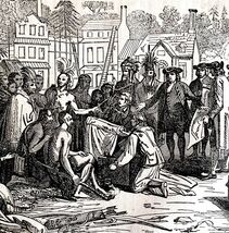 Treaty Of Penn Native Americans 1845 Wood Engraving Victorian Revolution... - $18.00