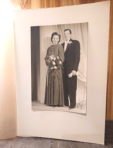 Vintage Couple Photograph Picture 1940s  Kungsbacka Sweden Wedding Forma... - $26.83 CAD