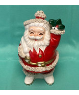 Vintage Christmas spaghetti Santa Claus bank mid century Japan ceramic - $35.00