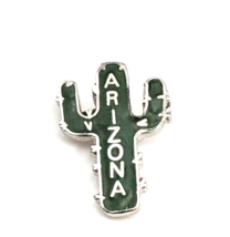 Saguaro Cactus Arizona Desert Plant Green Silver Tone Enamel Pin Souvenir Mafco - £6.93 GBP