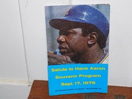 Salute to Hank Aaron Souvenir Program Sept. 17, 1976 Milwaukee Stadium - $14.85