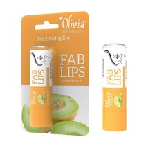 Olivia Musk Melon Fab Lip Balm with Jojoba Oil &amp; Vitamin-E - 4.3g (Pack of 1) - £8.15 GBP